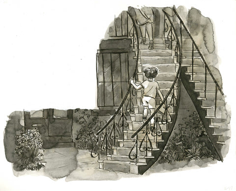 Le Chien de Pavel - Justine Ascends Stairway
