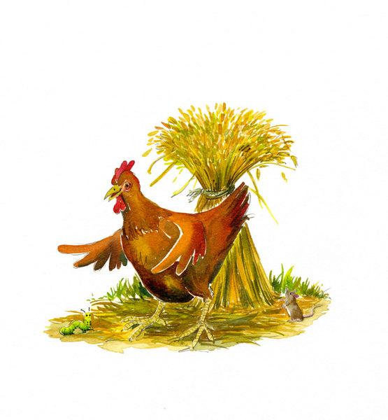 Little Red Hen cover illustration original