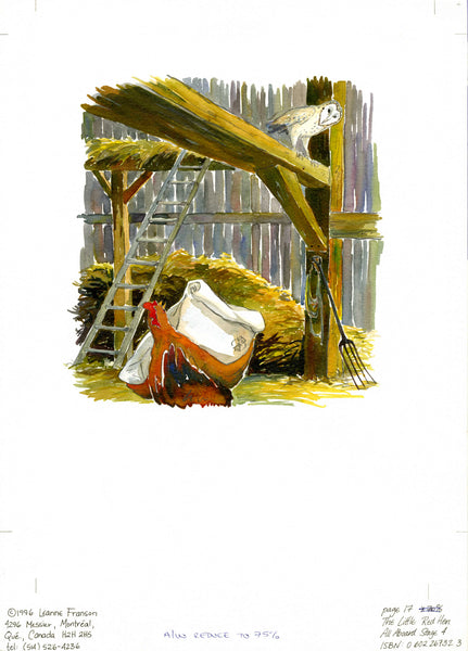Little Red Hen illustration original page 17