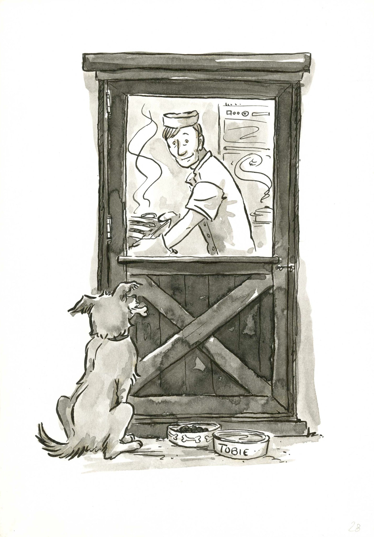 Le Chien de Pavel - Pavel's Dog Waiting at Kitchen Door