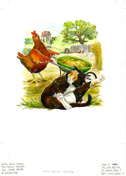 Little Red Hen illustration original page 13