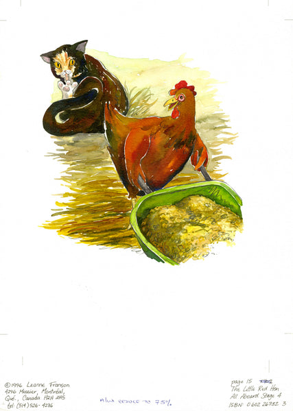 Little Red Hen illustration original page 15